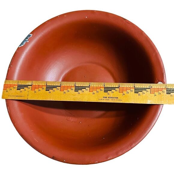 Vintage 60s Hand Painted Apple design enamel bowl wall hanging - Picture 5 of 7